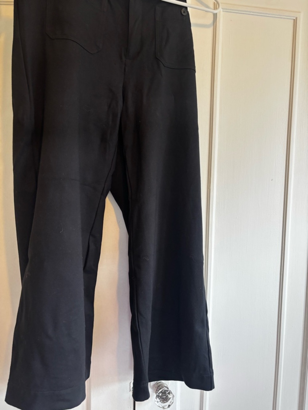 Black Cropped Wide-Leg Pants